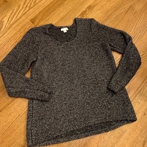 J. Jill Petite Small black silver metallic sweater